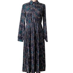 NWT The Korner Floral Front Button Collar Neck Maxi Dress in Size Small
